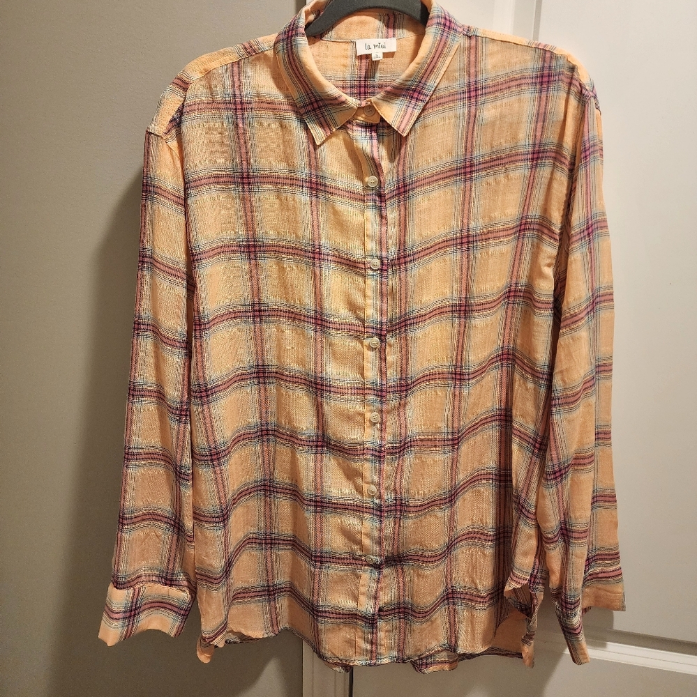 LA MIEL Pastel Plaid Shirt